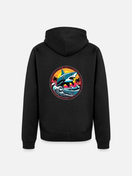 Hai - Unisex Premium Bio Zip Hoodie - Schwarz