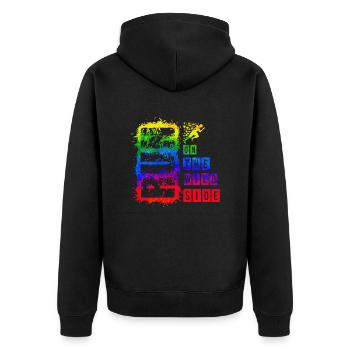 Run Run Exercise Race Strong Man Woman Sprint - Unisex Premium Organic Zip Hoodie - black - Back - Nico (187cm)
