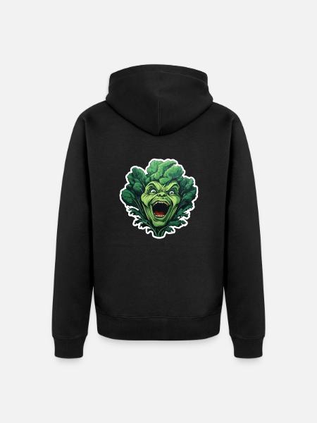 Spinach Monster - Unisex Premium Organic Zip Hoodie - black