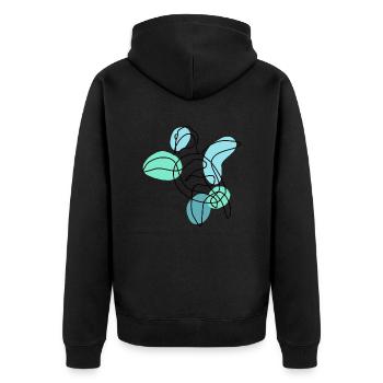 Schildkröte Einzeilige Kunst Bunt - Unisex Premium Bio Zip Hoodie - Schwarz - Hinten - Nico (187cm)