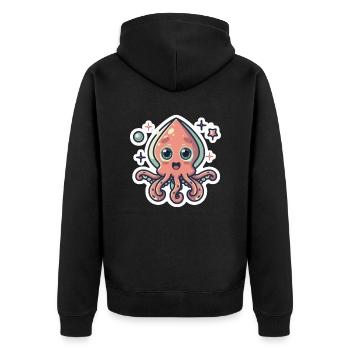 Amoureux des calamars - Veste à capuche bio Premium Unisexe - noir - Dos - Nico (187cm)