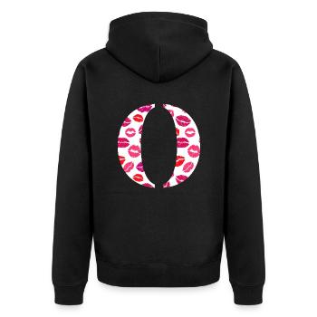 Lettre o bisous - Veste à capuche bio Premium Unisexe - noir - Dos - Nico (187cm)