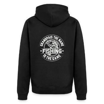 fisch, fisch, angeln, see, meer, angeln, fauna, exotisch - Unisex Premium Bio Zip Hoodie - Schwarz - Hinten - Nico (187cm)