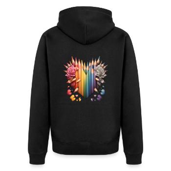 Coeur dessiné - Veste à capuche bio Premium Unisexe - noir - Dos - Nico (187cm)