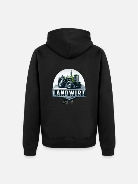landwirt code ll - Unisex Premium Bio Zip Hoodie - Schwarz