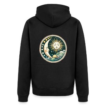 Lune et Soleil - Veste à capuche bio Premium Unisexe - noir - Dos - Nico (187cm)