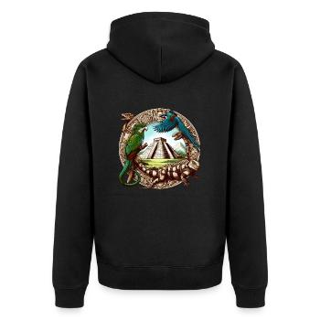 Merveilles des Mayas - Veste à capuche bio Premium Unisexe - noir - Dos - Nico (187cm)