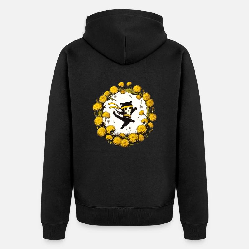 Chat Ninja - Veste à capuche bio Premium Unisexe - noir