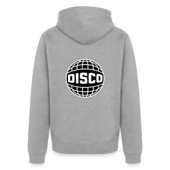 Boule DISCO - Veste à capuche bio Premium Unisexe - gris chiné - Dos - Nico (187cm)