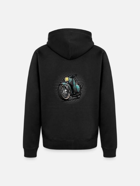 Schwalbe Tuning (turquoise / rust) // Illustration - Unisex Premium Organic Zip Hoodie - black