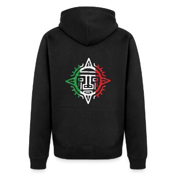 Alte mexikanische Sonne Maya Azteken Azteken König Maske - Unisex Premium Bio Zip Hoodie - Schwarz - Hinten - Nico (187cm)