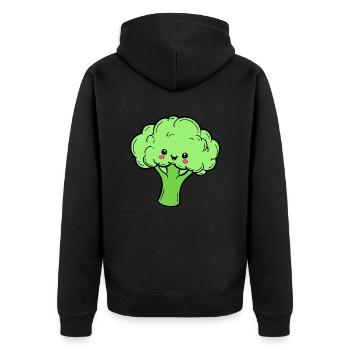 Brokkoli Baby - Unisex Premium Bio Zip Hoodie - Schwarz - Hinten - Nico (187cm)