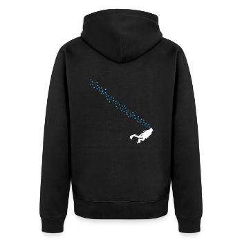 Tauchen Taucher Apnoe - Unisex Premium Bio Zip Hoodie - Schwarz - Hinten - Nico (187cm)