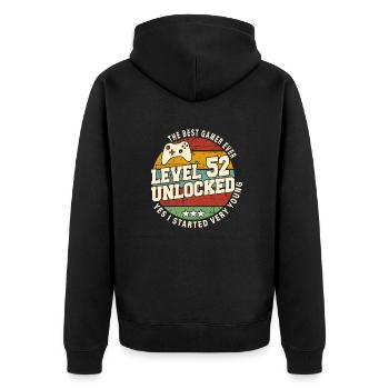 Original 1972 52nd Anniversary Retro Gift - Unisex Premium Organic Zip Hoodie - black - Back - Nico (187cm)