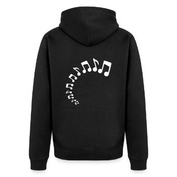 De nombreuses icônes de notes de musique Mélodie Notes de musique Audio - Veste à capuche bio Premium Unisexe - noir - Dos - Nico (187cm)