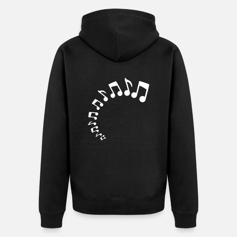 Mange musiknoder Ikoner Melodi Musikalske Noter Lyd - Premium økologisk unisex-hættejakke - sort