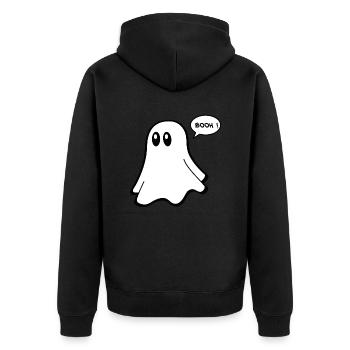 T-shirt fantôme - Couples drôles 02 - Veste à capuche bio Premium Unisexe - noir - Dos - Nico (187cm)