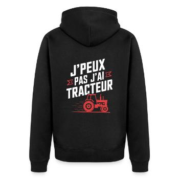 I can pa I have Tractor - Unisex Premium Organic Zip Hoodie - black - Back - Nico (187cm)