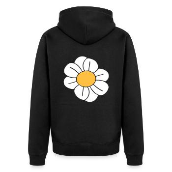 Marguerites blanches Fleurs Printemps Été Fleurs - Veste à capuche bio Premium Unisexe - noir - Dos - Nico (187cm)