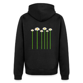 Lot de jolies fleurs Marguerite motif décoratif - Veste à capuche bio Premium Unisexe - noir - Dos - Nico (187cm)