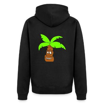 Lustige Palme Gesicht Insel Urlaub Glücklich Comic - Unisex Premium Bio Zip Hoodie - Schwarz - Hinten - Nico (187cm)
