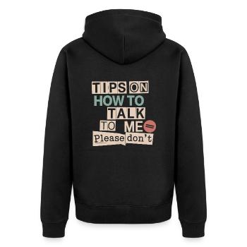 Silencieux et introverti - Veste à capuche bio Premium Unisexe - noir - Dos - Nico (187cm)
