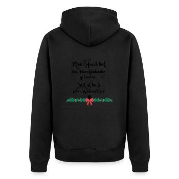 Funny saying Christmas for dog fans - Unisex Premium Organic Zip Hoodie - black - Back - Nico (187cm)