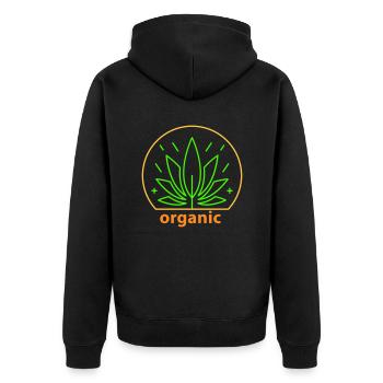 CN19 - Unisex Premium Bio Zip Hoodie - Schwarz - Hinten - Nico (187cm)