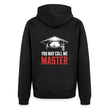 Design humoristique pour les diplômés de la maîtrise - Veste à capuche bio Premium Unisexe - noir - Dos - Nico (187cm)