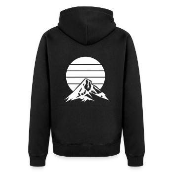 mountains mountains - Unisex Premium Organic Zip Hoodie - black - Back - Nico (187cm)