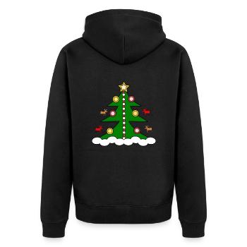 Christmas Tree - Unisex Premium Bio Zip Hoodie - Schwarz - Hinten - Nico (187cm)