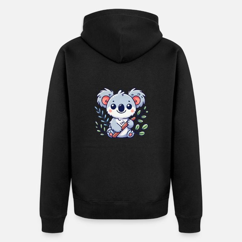 Bande dessinée Koala Bear - Veste à capuche bio Premium Unisexe - noir