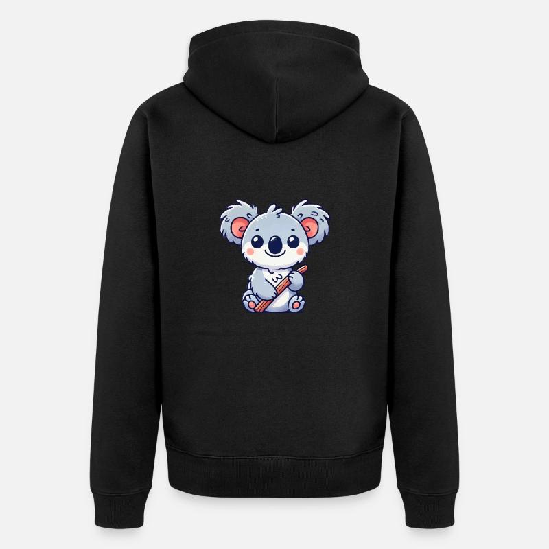 Bande dessinée Koala Bear - Veste à capuche bio Premium Unisexe - noir
