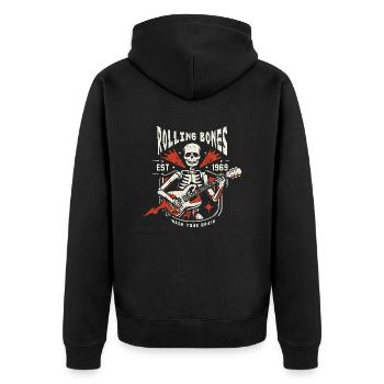 Rolling bones - Unisex Premium Organic Zip Hoodie - black - Back - Nico (187cm)