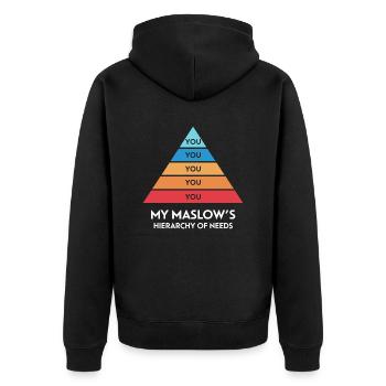 My Maslow's hierarchy of needs - Unisex Premium Organic Zip Hoodie - black - Back - Nico (187cm)