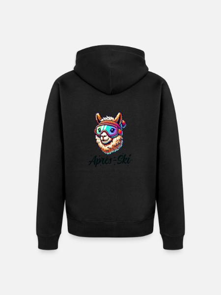 Alpaca Ski Goggles Après Ski - Unisex Premium Organic Zip Hoodie - black