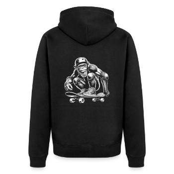 Skateboard - Unisex Premium Organic Zip Hoodie - black - Back - Nico (187cm)