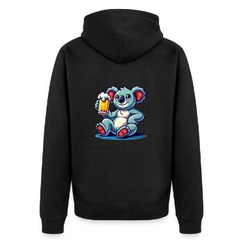 Koala Bear Beer Comic - Unisex Premium Organic Zip Hoodie - black - Back - Nico (187cm)