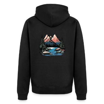 Montagnes Paysage extérieur - Veste à capuche bio Premium Unisexe - noir - Dos - Nico (187cm)
