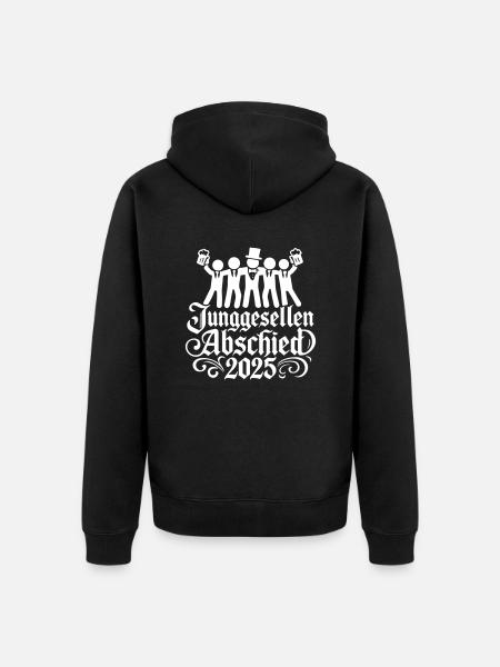 Junggesellenabschied 2025 Jga Lustig - Unisex Premium Bio Zip Hoodie - Schwarz
