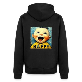 « Bébé heureux » de van Gogh - Veste à capuche bio Premium Unisexe - noir - Dos - Nico (187cm)