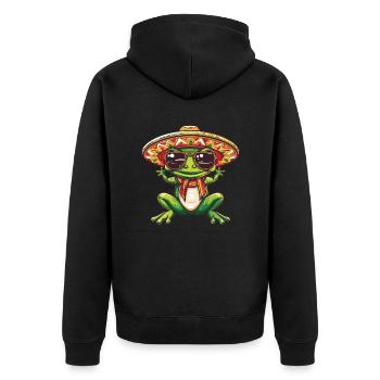 grenouille drôle sombrero - Veste à capuche bio Premium Unisexe - noir - Dos - Nico (187cm)