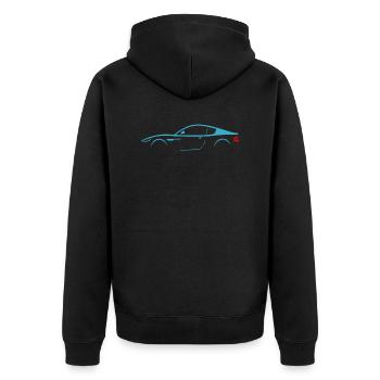 Auto silhouette Coupe Sportwagen - Unisex Premium Bio Zip Hoodie - Schwarz - Hinten - Nico (187cm)