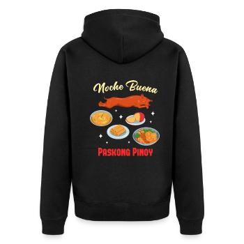 Pinoy Christmas Food Design für stolze Filipinos - Unisex Premium Bio Zip Hoodie - Schwarz - Hinten - Nico (187cm)