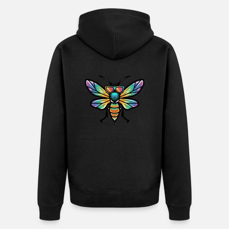 Libelle Cool Comic - Unisex Premium Bio Zip Hoodie - Schwarz