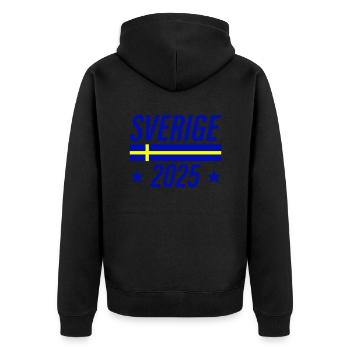 Sverige 2025 Schweden - Unisex Premium Bio Zip Hoodie - Schwarz - Hinten - Nico (187cm)