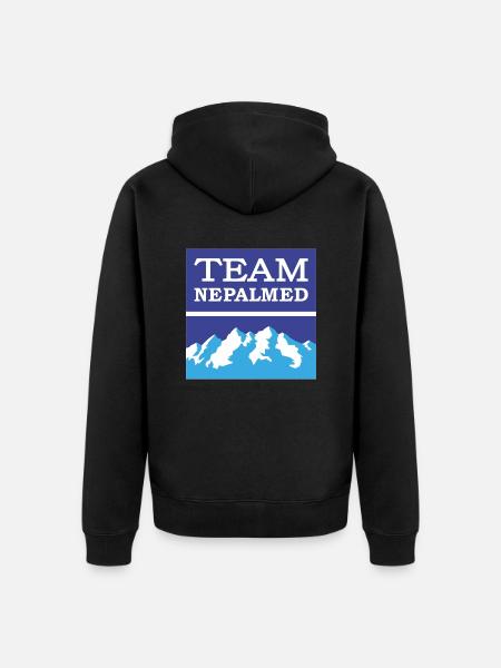 Logo Team Nepalmed blue - Unisex Premium Organic Zip Hoodie - black