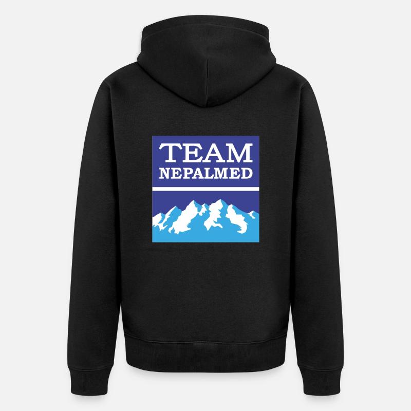 Logo Team Nepalmed bleu - Veste à capuche bio Premium Unisexe - noir