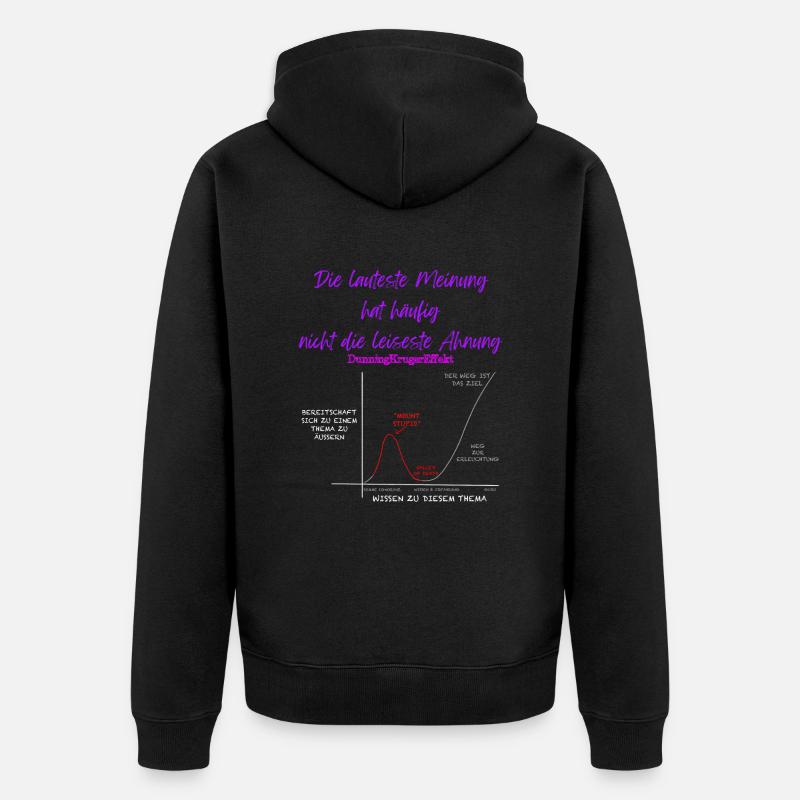 Dunning Kruger Effekt - Unisex Premium Bio Zip Hoodie - Schwarz