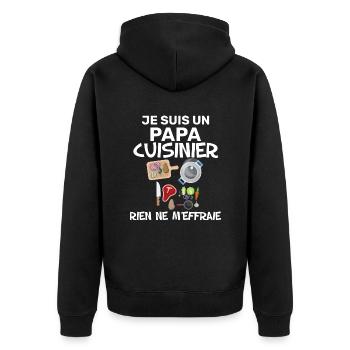Le Chef Cuisinier C'est Papy Cadeau Homme - Veste à capuche bio Premium Unisexe - noir - Dos - Nico (187cm)